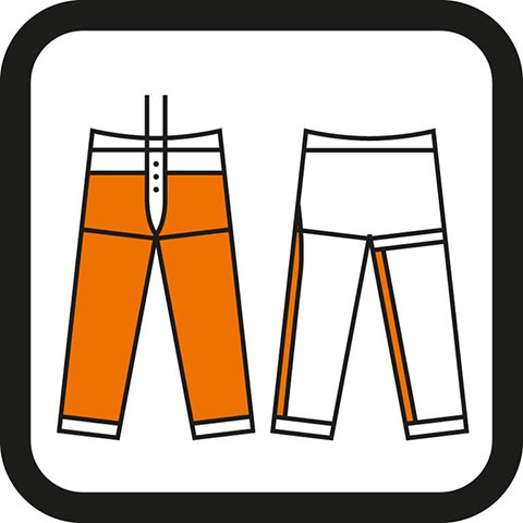 STIHL Hosenträger orange hochwertig Bundhose z. knöpfen kaufen bei