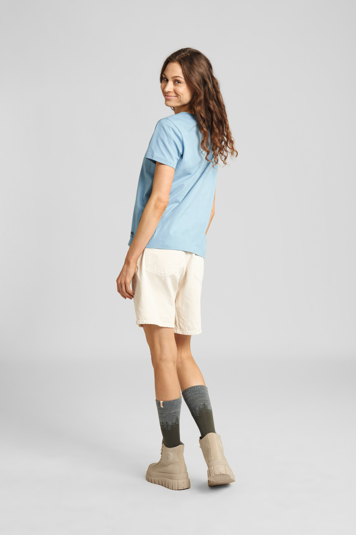 T-Shirt Damen SUSTAINABLE BASIC Blau