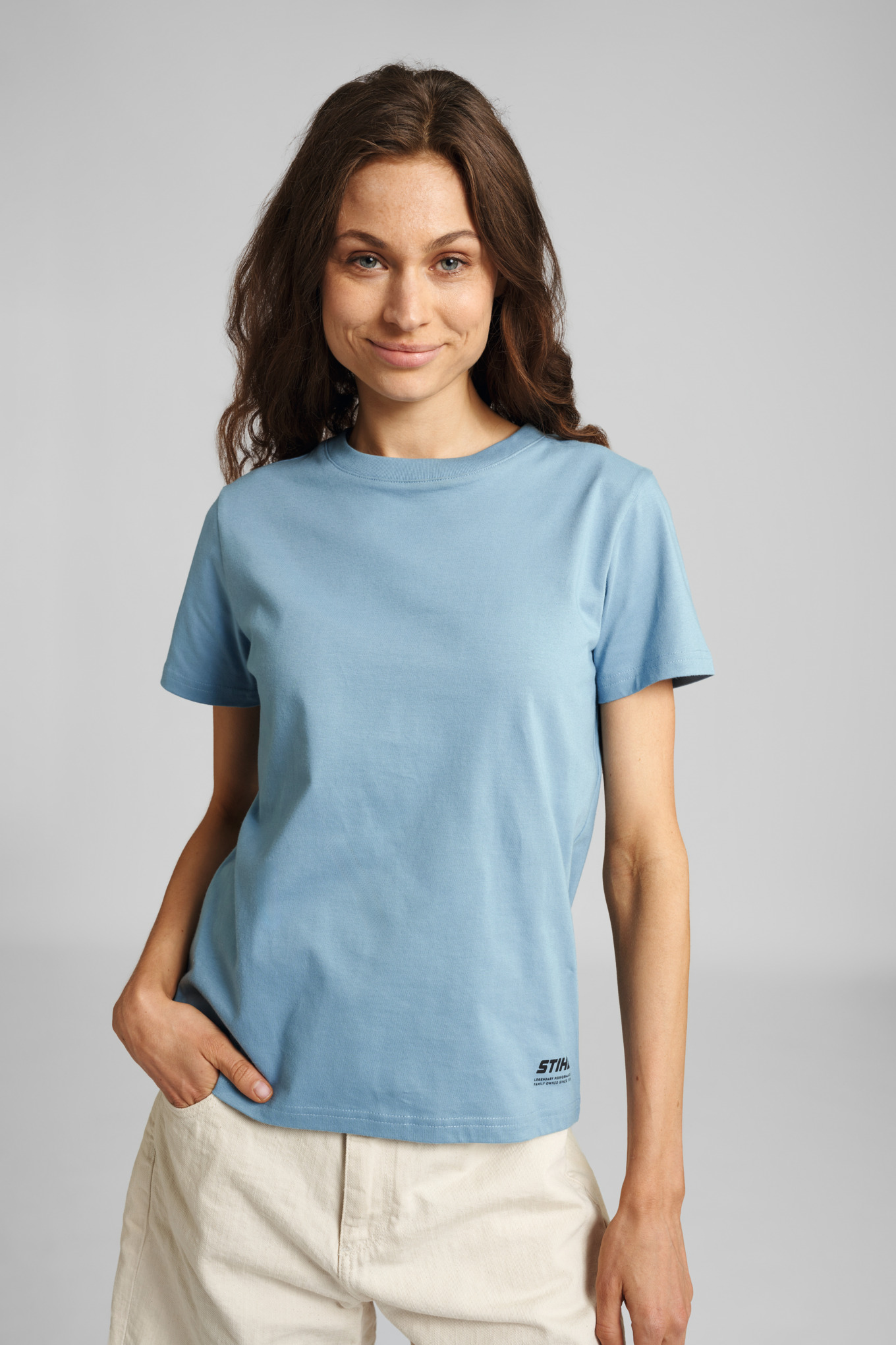 T-Shirt Damen SUSTAINABLE BASIC Blau