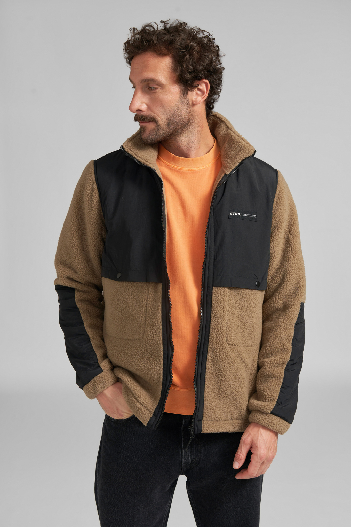 Jacke SHERPA BROWN