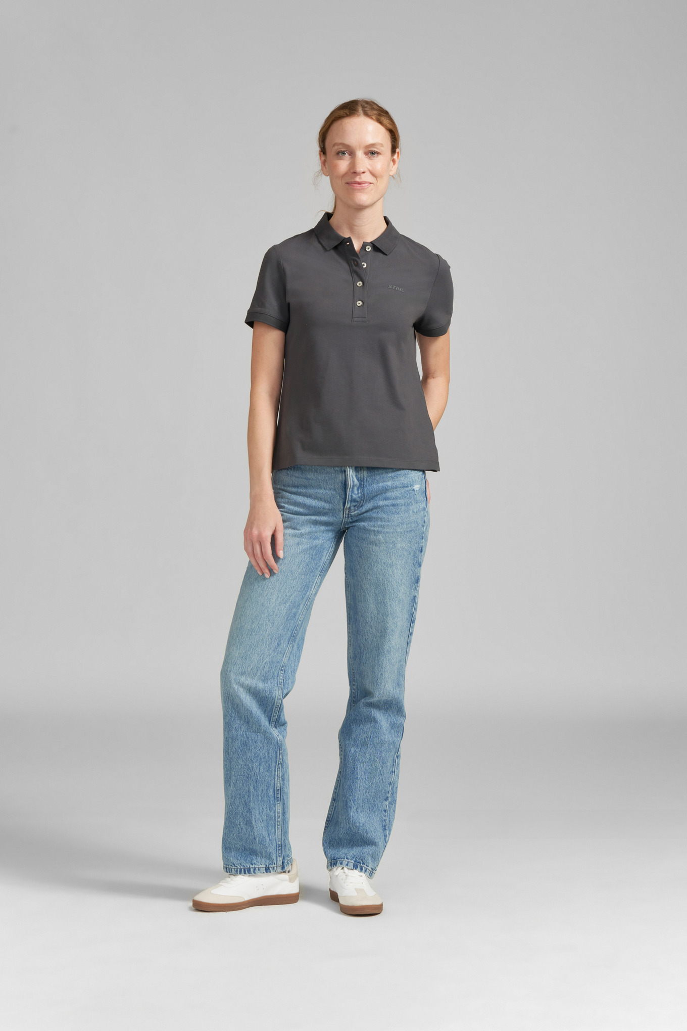 Poloshirt Damen BASIC GREY